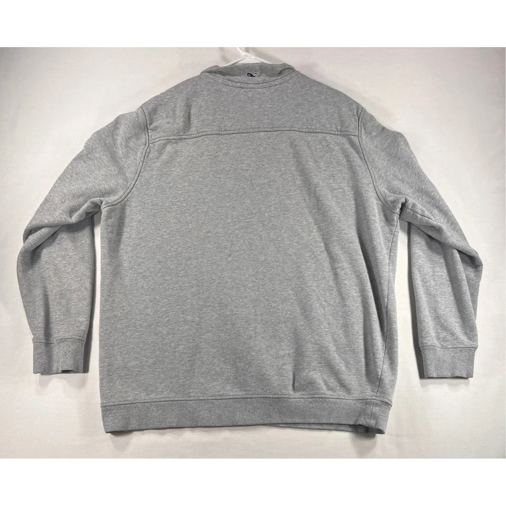 Vineyard Vines Mens Large Quarter Zip Pullover Heather Grey Sweatshirt